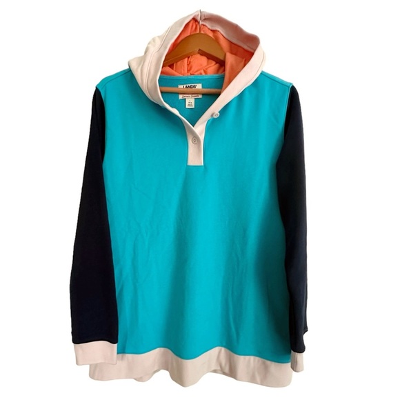 Lands End PLUS Size Women's Long Sleeve Serious Sweats Button Hoodie Large NEW - Picture 3 of 6